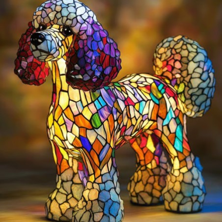 Colorful Strange Dog Lamp Resin Decorations